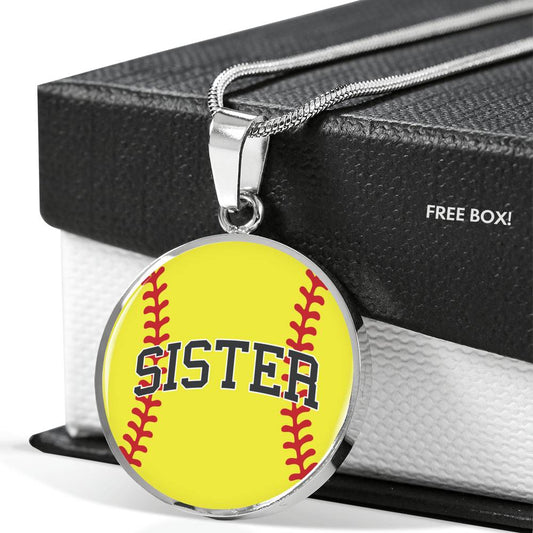 Softball Sister - Circle Necklace