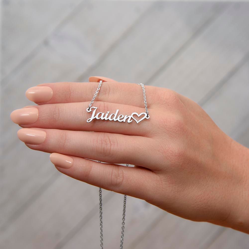 Personalized Name Necklace with a Heart