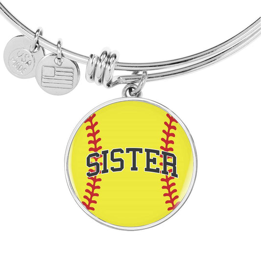 Softball Sister - Circle Bangle Bracelet