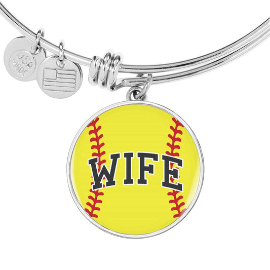 Softball Wife - Circle Bangle Bracelet