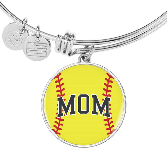 Softball Mom - Circle Bangle Bracelet